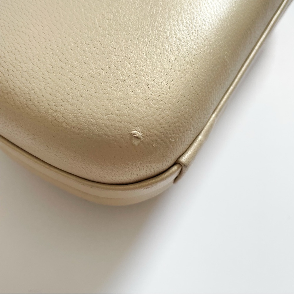Halston Heritage Gold Leather Wristlet Clutch - Picture 5 of 5